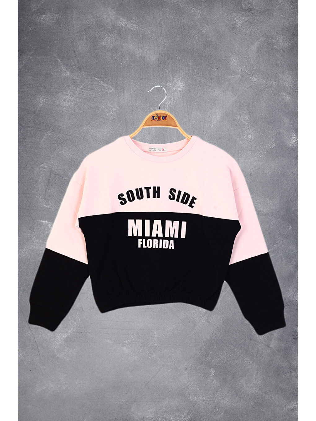 Pembe Kız Çocuk Mıamı Baskılı Sweatshirt