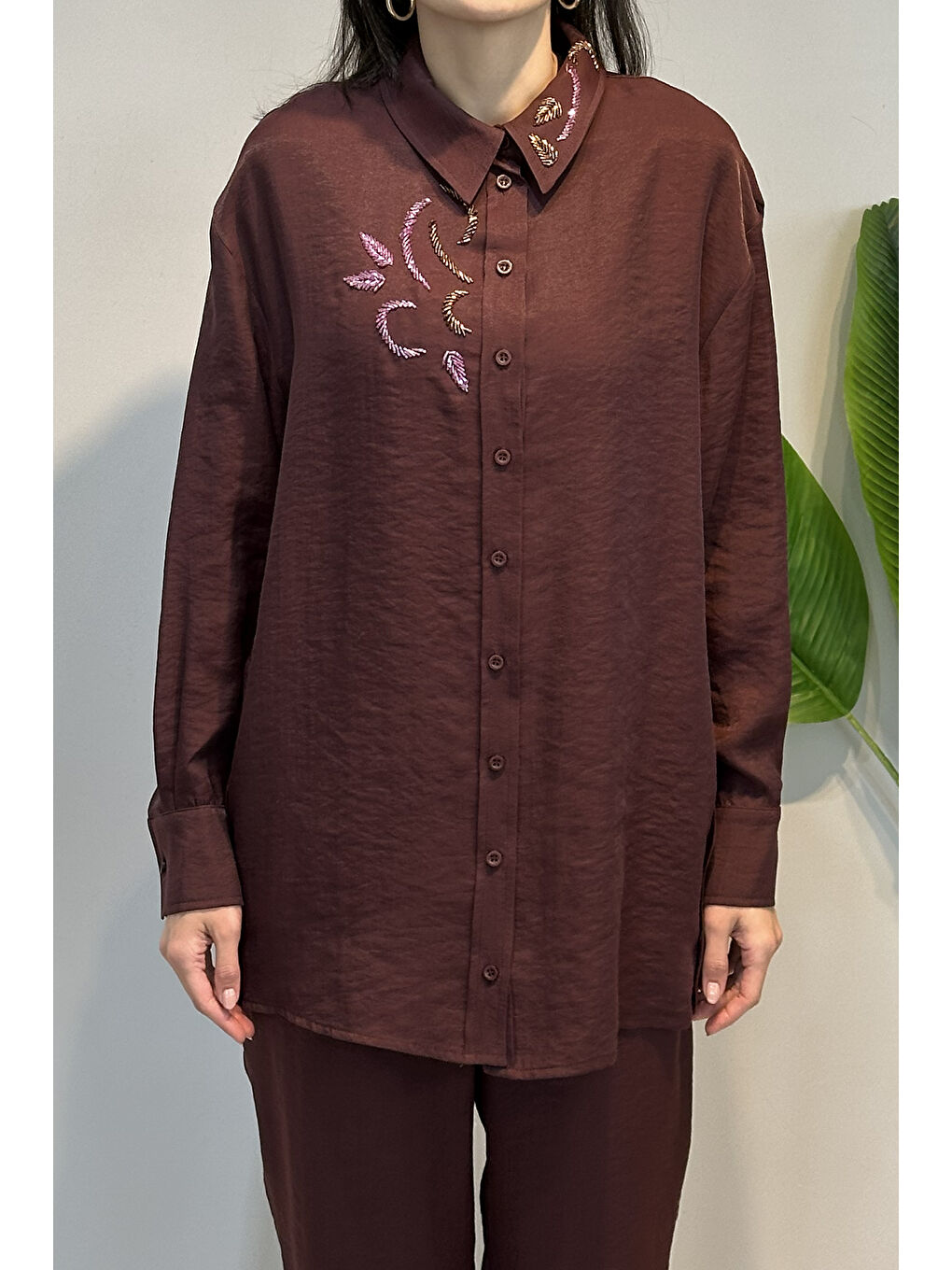 Missemramiss Elegant Flow Gömlek 5251 Bordo-1