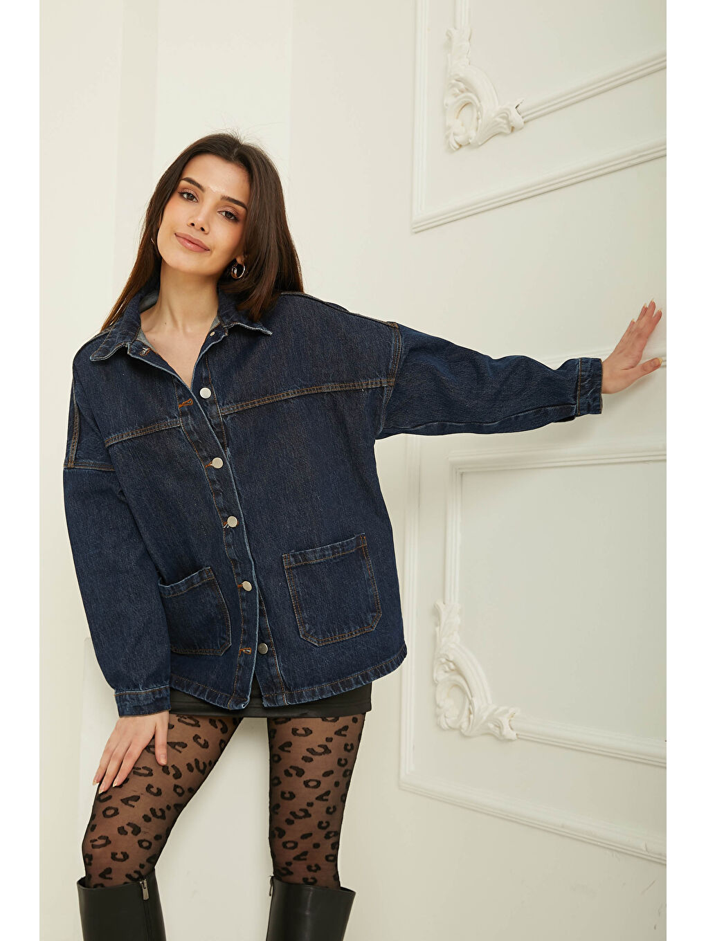 Mavi Kadın Kar Yıkama Çift Cepli Düğmeli Jean Ceket Jean Rengi   26657-1