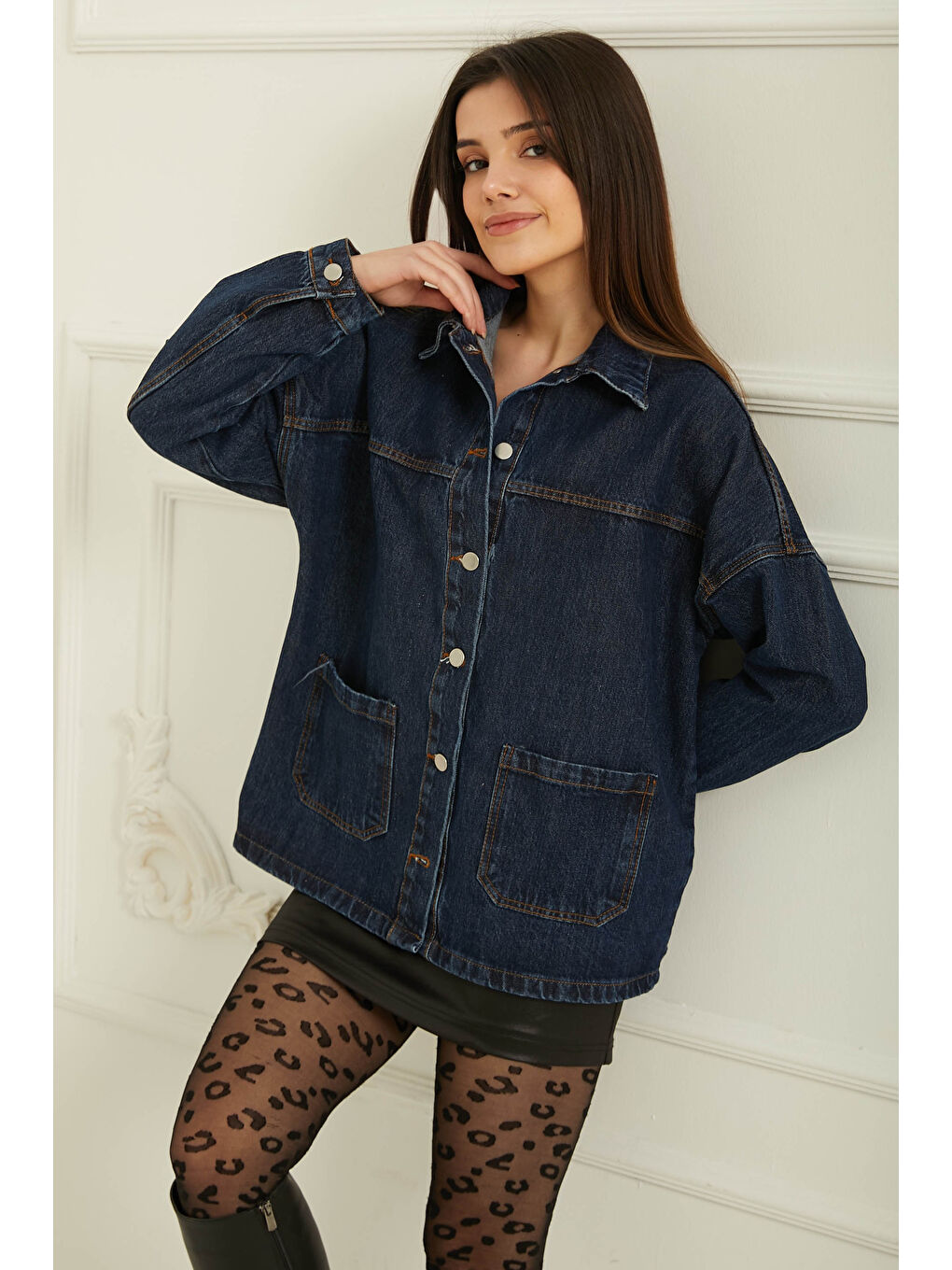Mavi Kadın Kar Yıkama Çift Cepli Düğmeli Jean Ceket Jean Rengi   26657-2