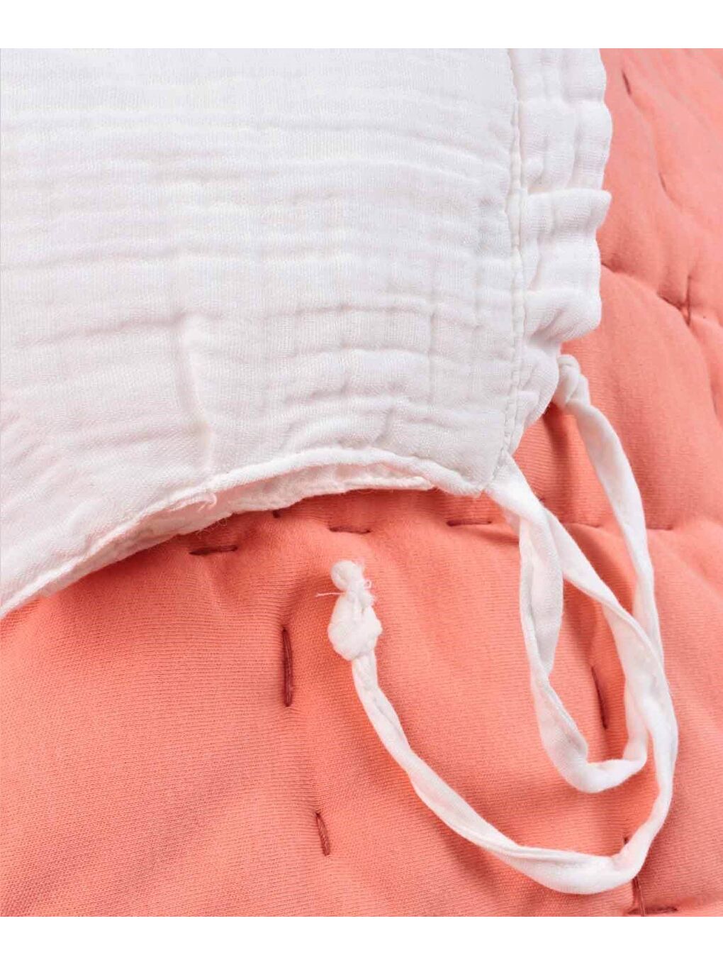 Bağlamalı Fırfırlı Müslim Bebek Şapka 0-2 Yaş Ekru-1