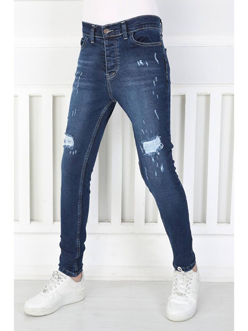 Pina Kids Koyu Mavi Erkek Çocuk Slim fit Jean Pantolon KOT.002 - 3