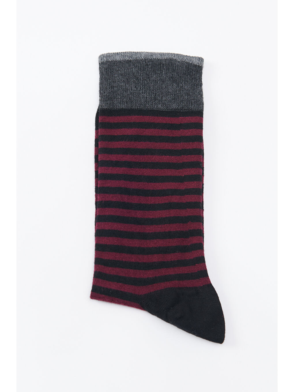 Erkek Siyah-Bordo Tekli Bambulu Soket Çorap-2