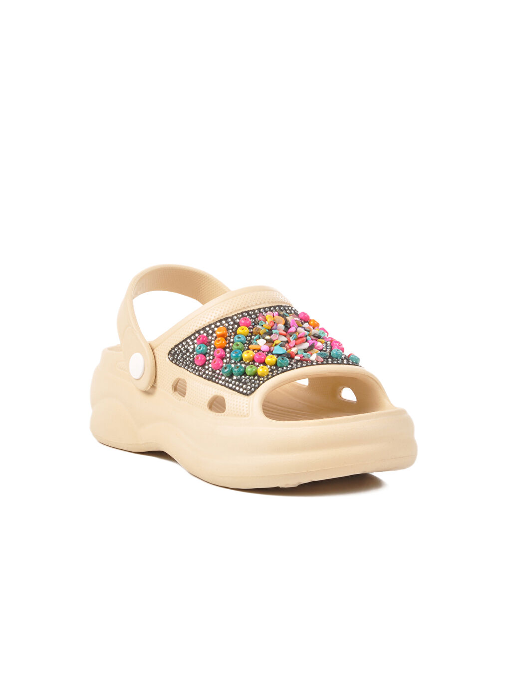 Bej İşlemeli Hafif Eva Kadın Sabo Terlik E-800 Z-2