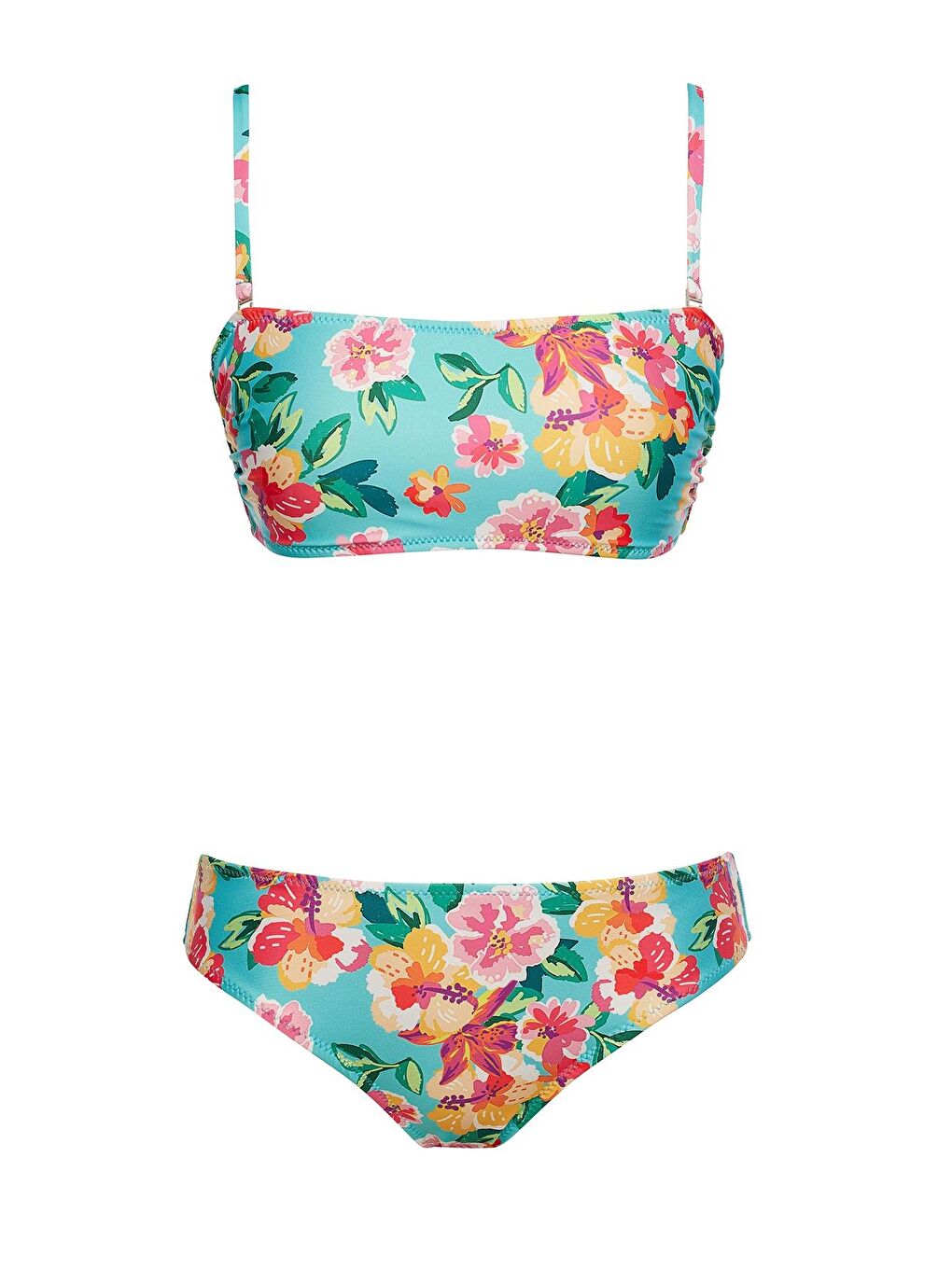 Karışık Straplez Desenli Bikini Takım