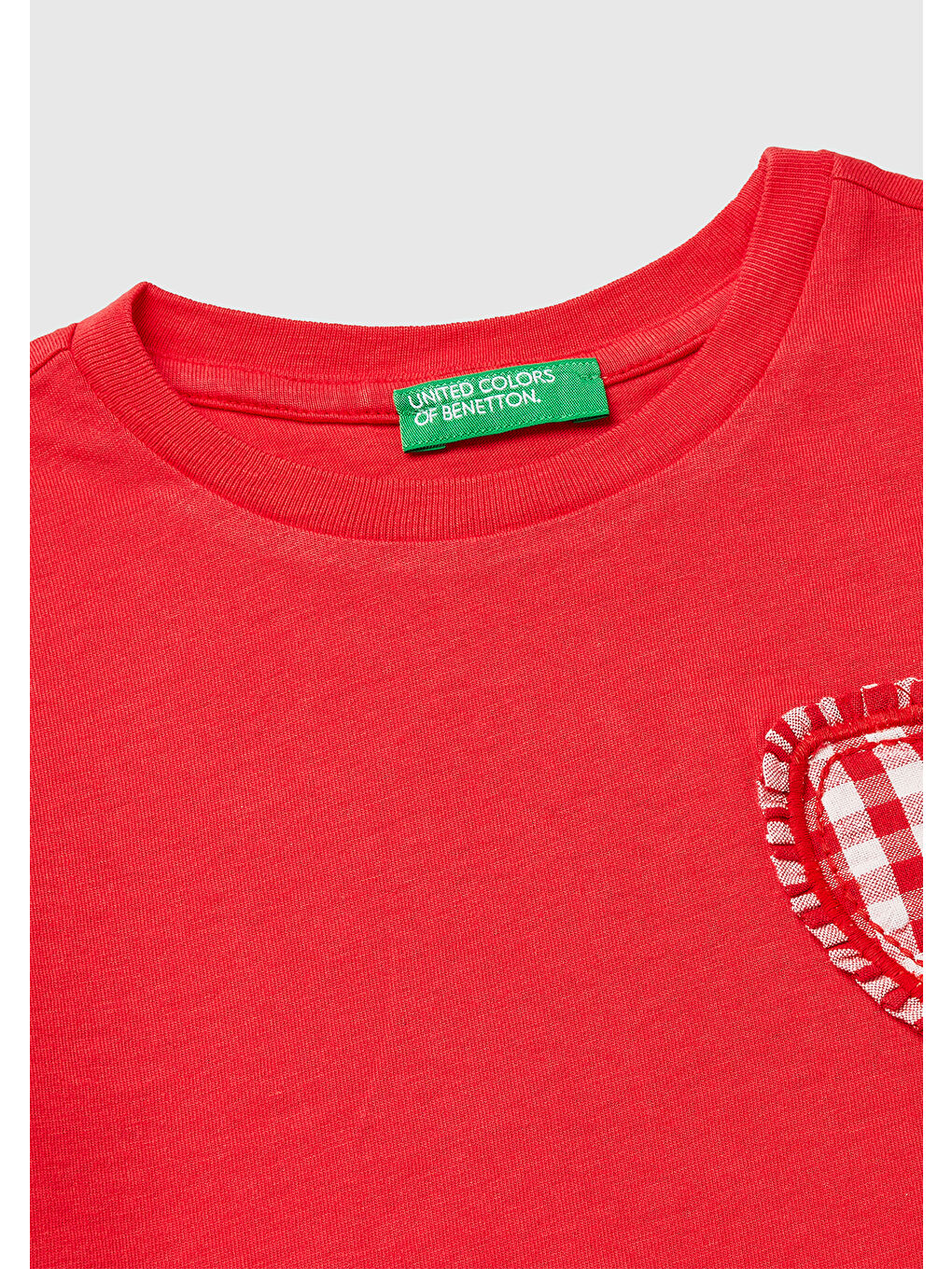 Kız Çocuk Kırmızı Aplike İşlemeli Kısa Kollu Bisiklet Yaka T-Shirt-2