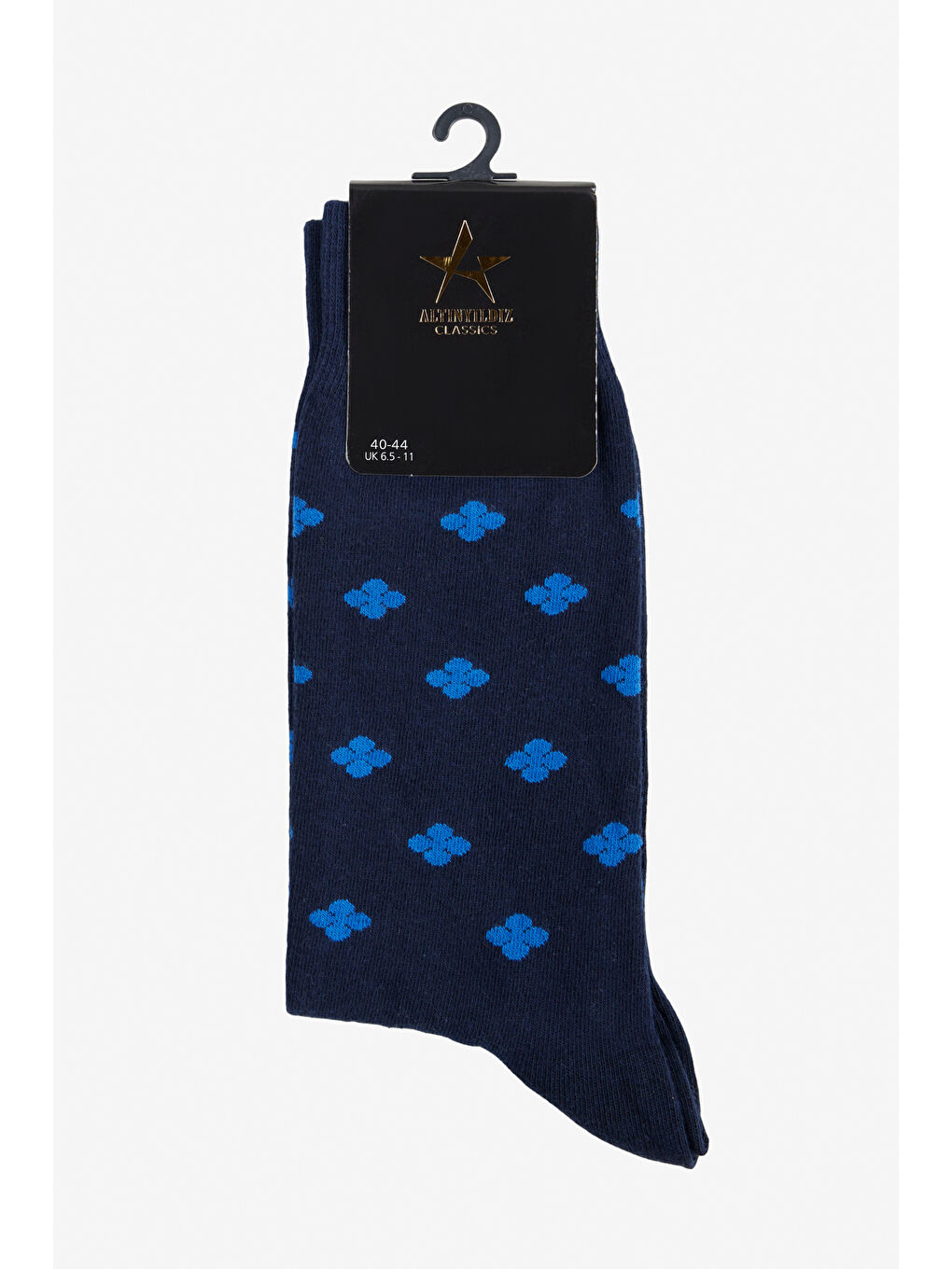 Erkek Lacivert-Mavi Desenli Soket Çorap