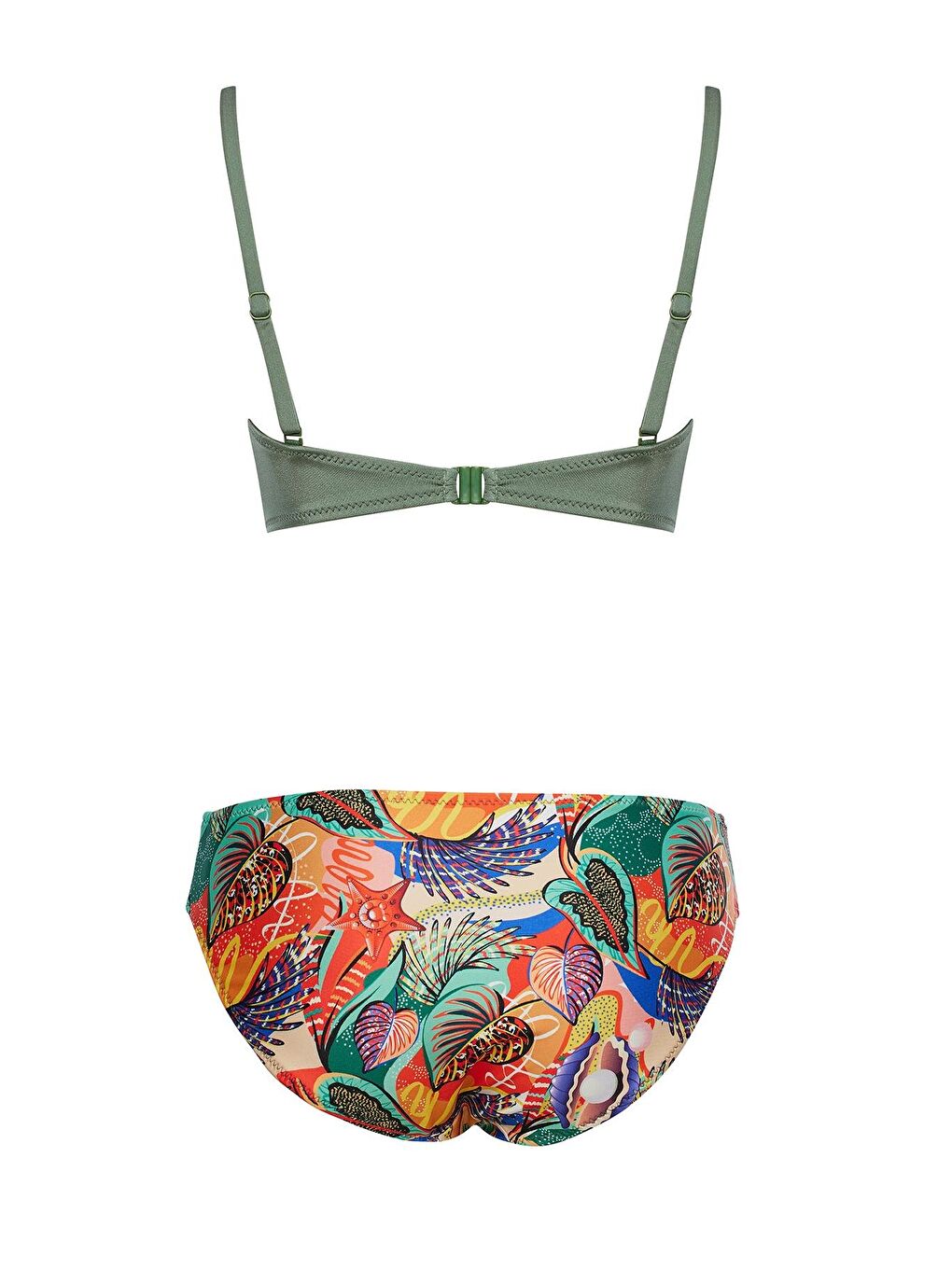 Karışık Straplez Desenli Bikini Takım-1