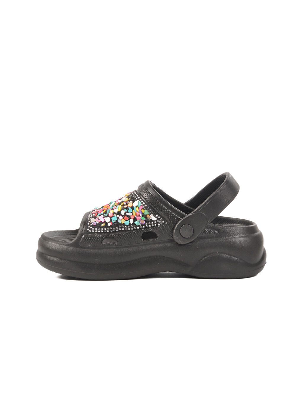 Siyah İşlemeli Hafif Eva Kadın Sabo Terlik E-800 Z-1