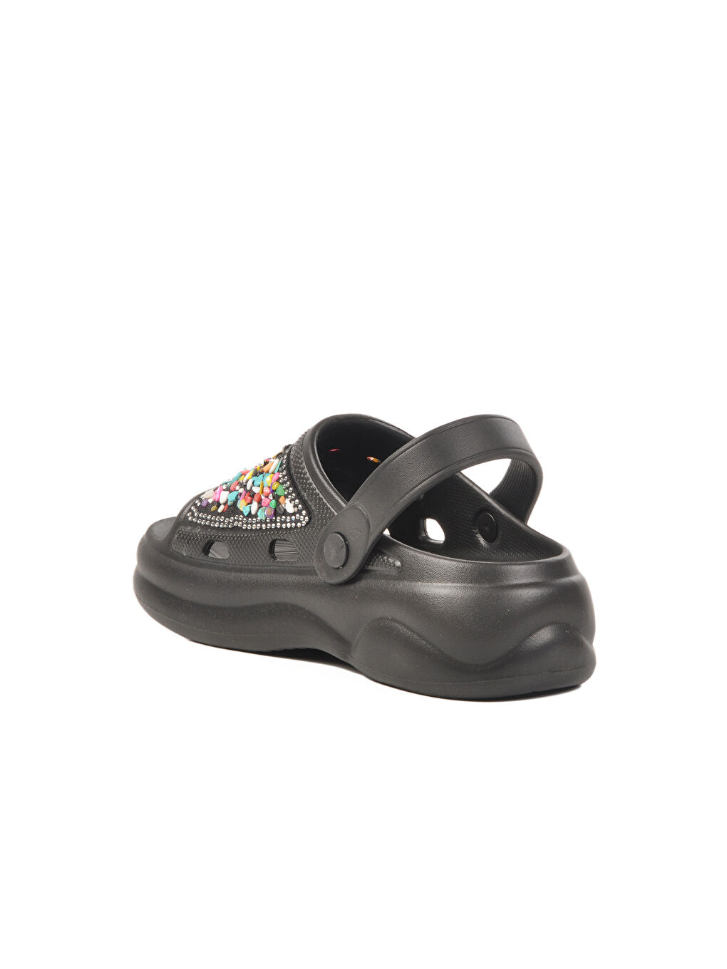 Siyah İşlemeli Hafif Eva Kadın Sabo Terlik E-800 Z-3