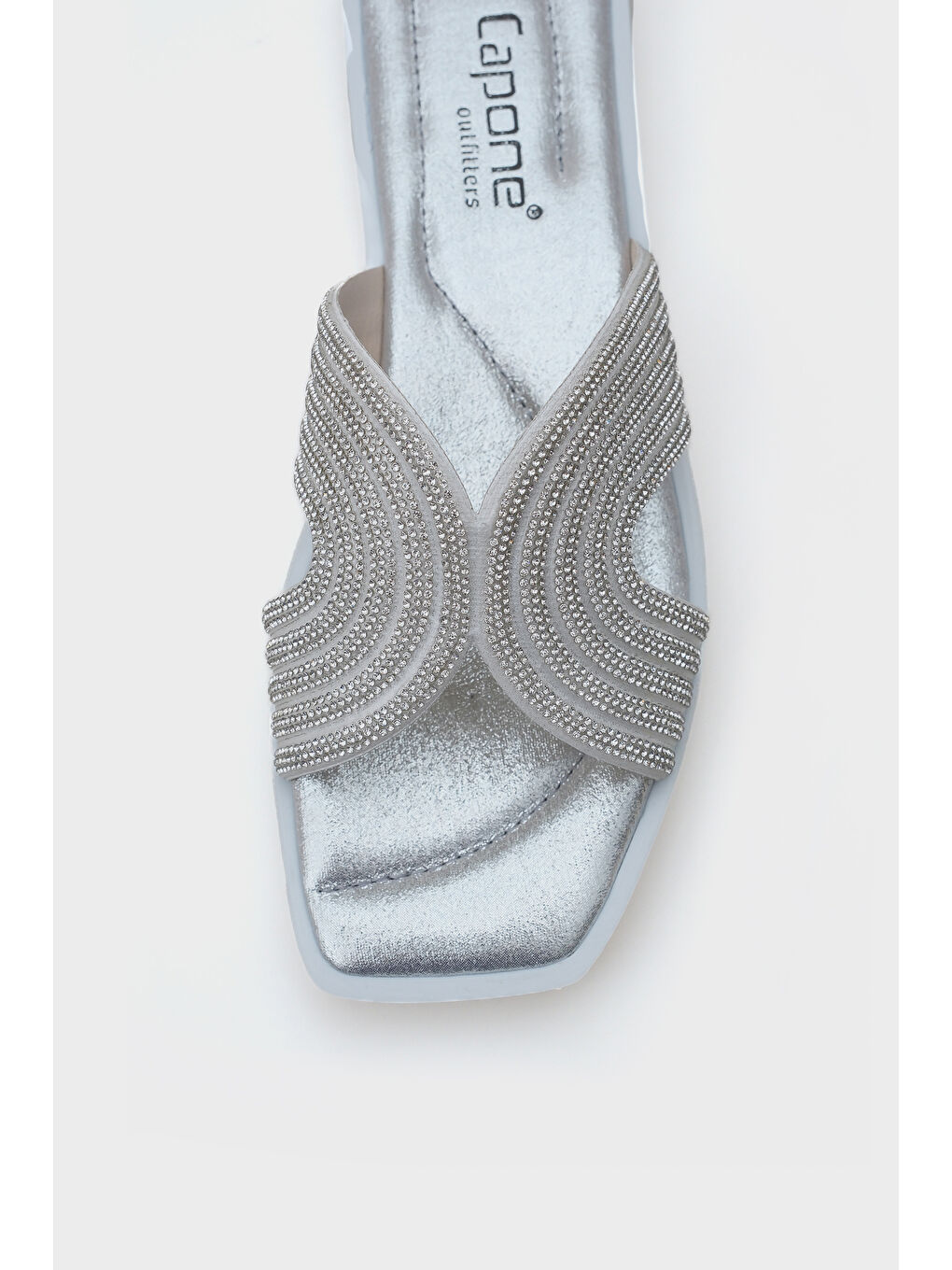 Gri Layla Taşlı Terlik-2