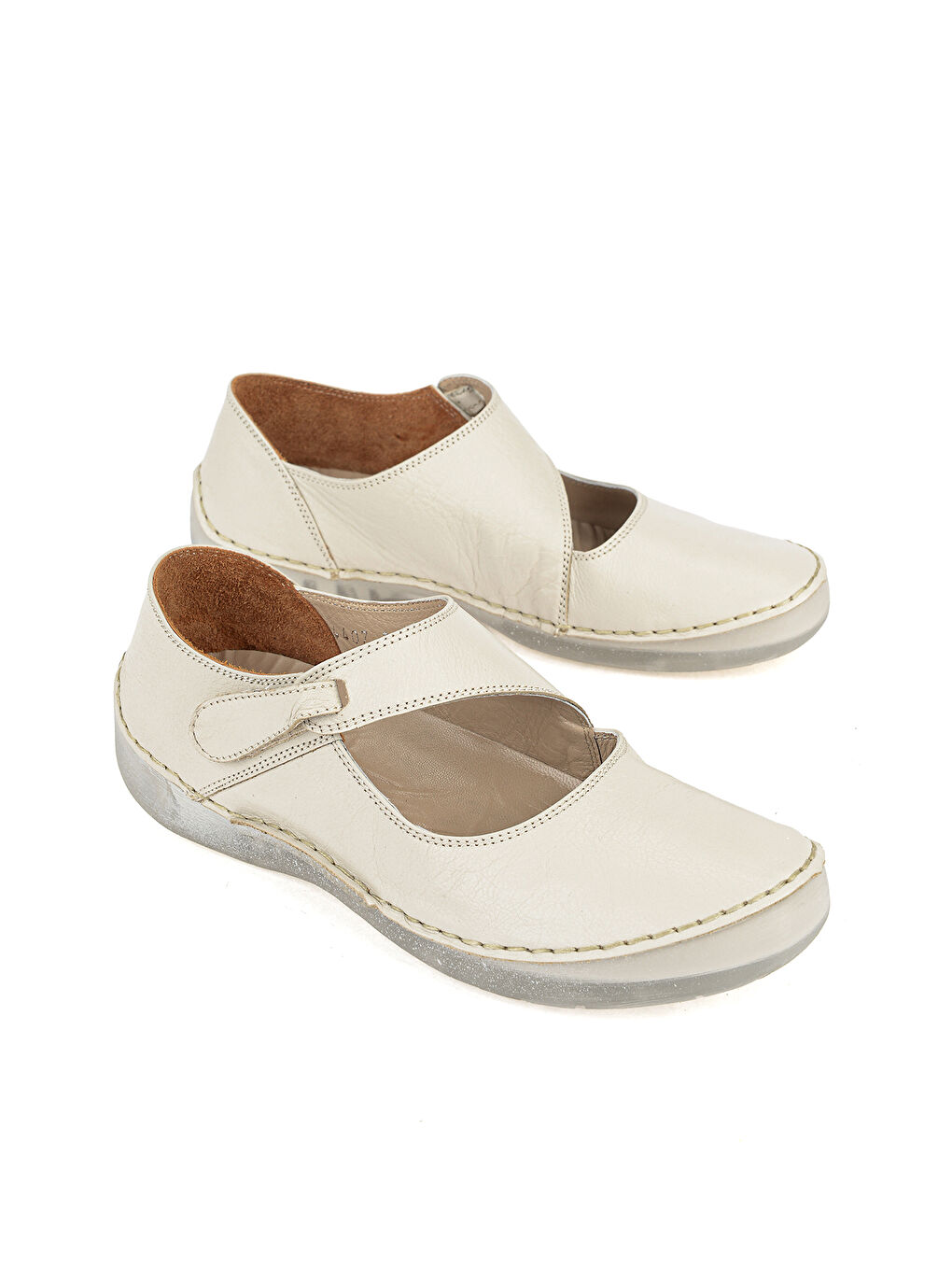 Kadın Hakiki Deri Ayakkabı 16119Z44407 Bej-1