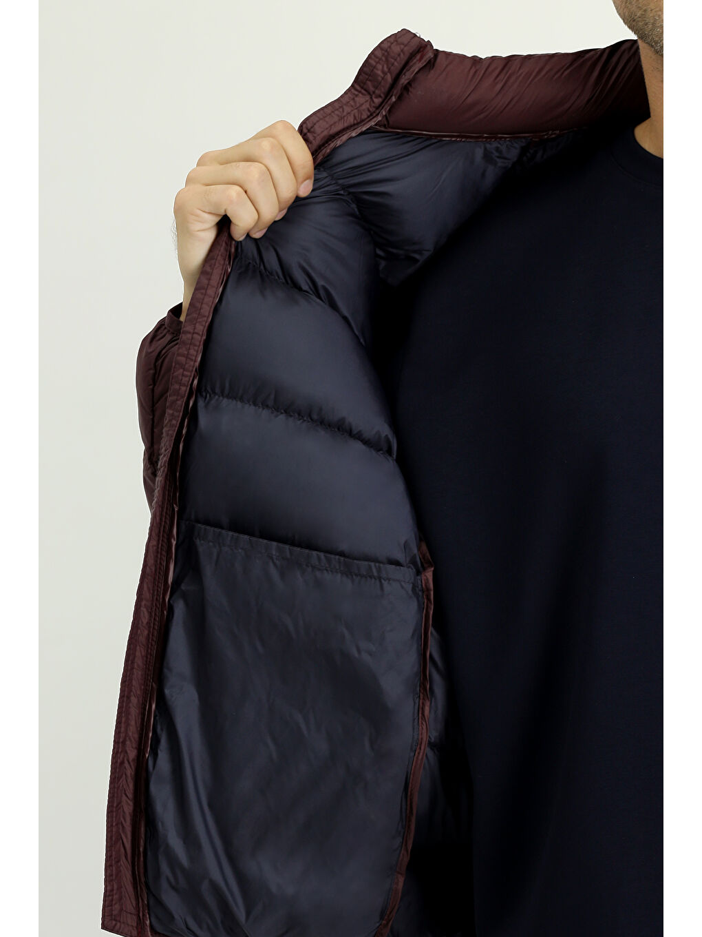 Bordo Çantalı Spor Şişme Mont-6