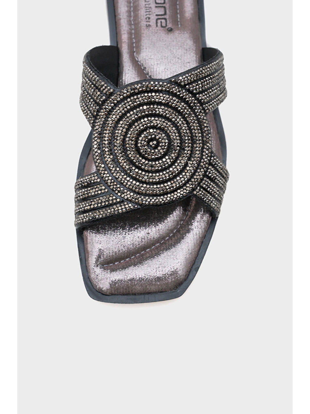 Gri Leah Taşlı Terlik-2