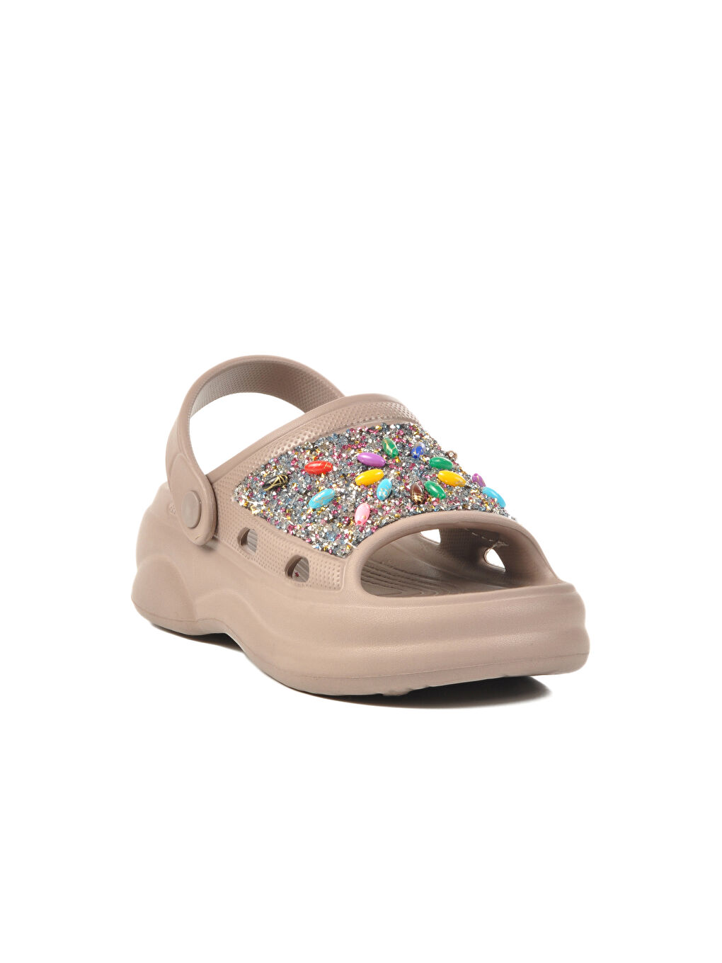 Bej Vizon İşlemeli Hafif Eva Kadın Sabo Terlik E-800 Z-2