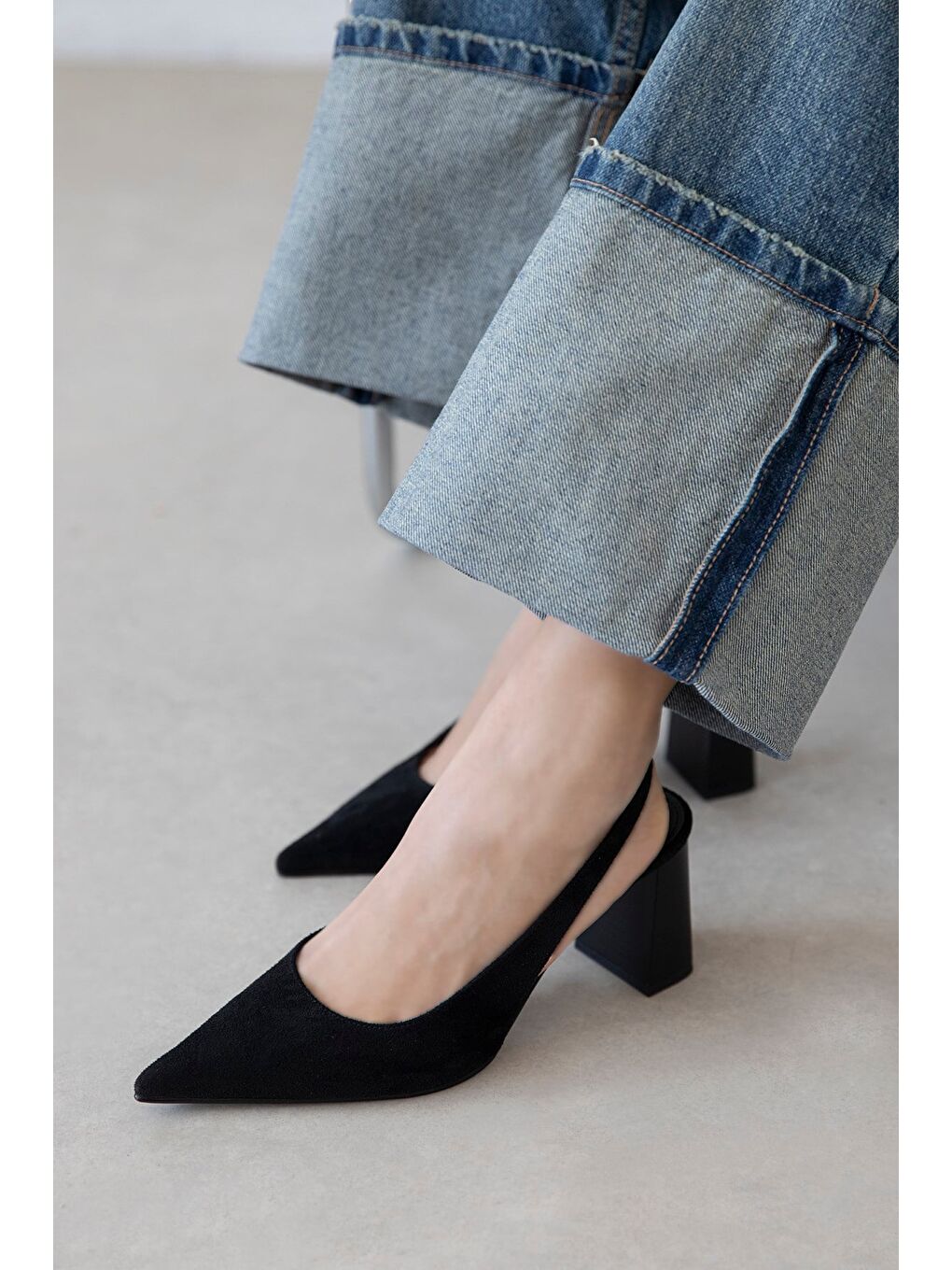 Vera Kadın Süet Topuklu Ayakkabı Siyah-1