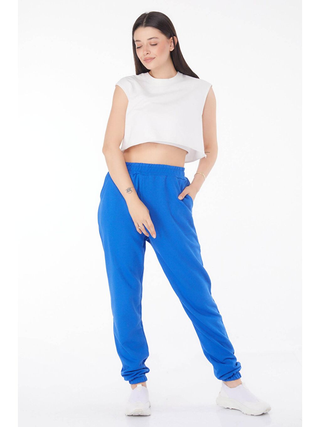 Orta Kadın Mavi Eşofman Altı - 25705