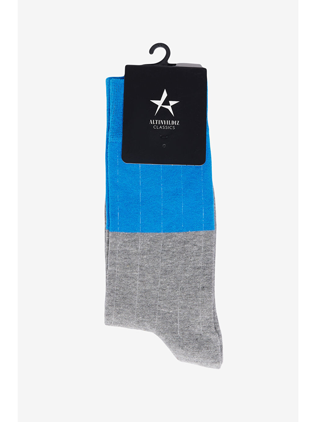 Erkek Mavi-Gri Desenli Soket Çorap