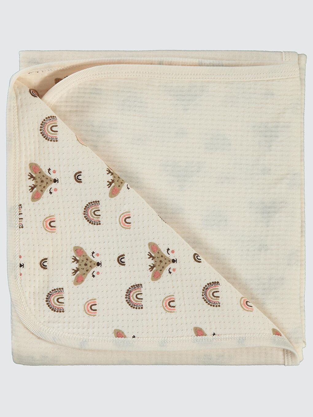 Bej Baby Baskılı Battaniye - Fil Dişi Standart