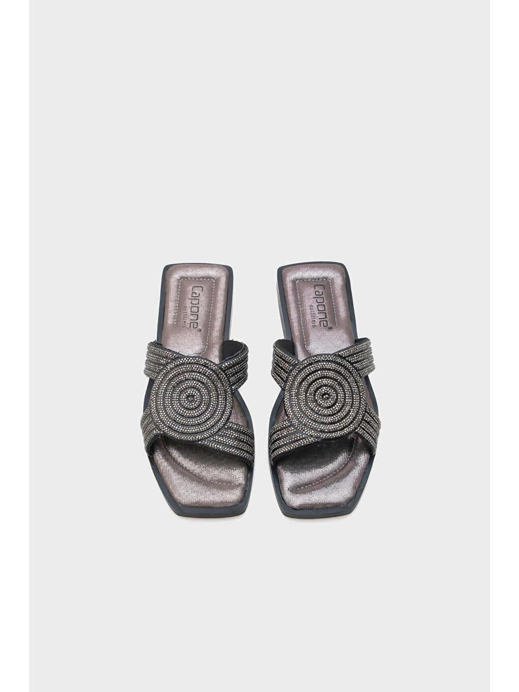 Gri Leah Taşlı Terlik-5