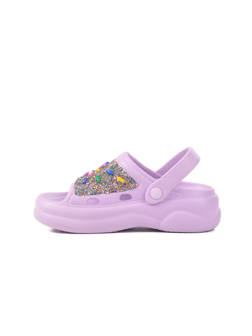 Lila İşlemeli Hafif Eva Kadın Plaj Terliği E-800 Z-1