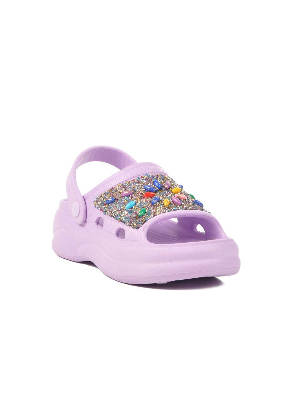 Lila İşlemeli Hafif Eva Kadın Plaj Terliği E-800 Z-2