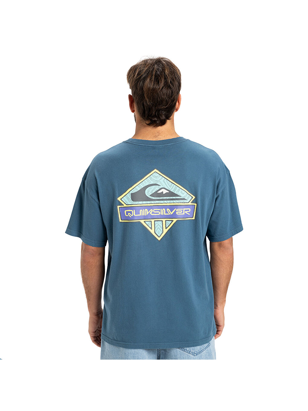 Gh Qs Crystal Jet Erkek Mavi Yuvarlak Yaka Tişört-2