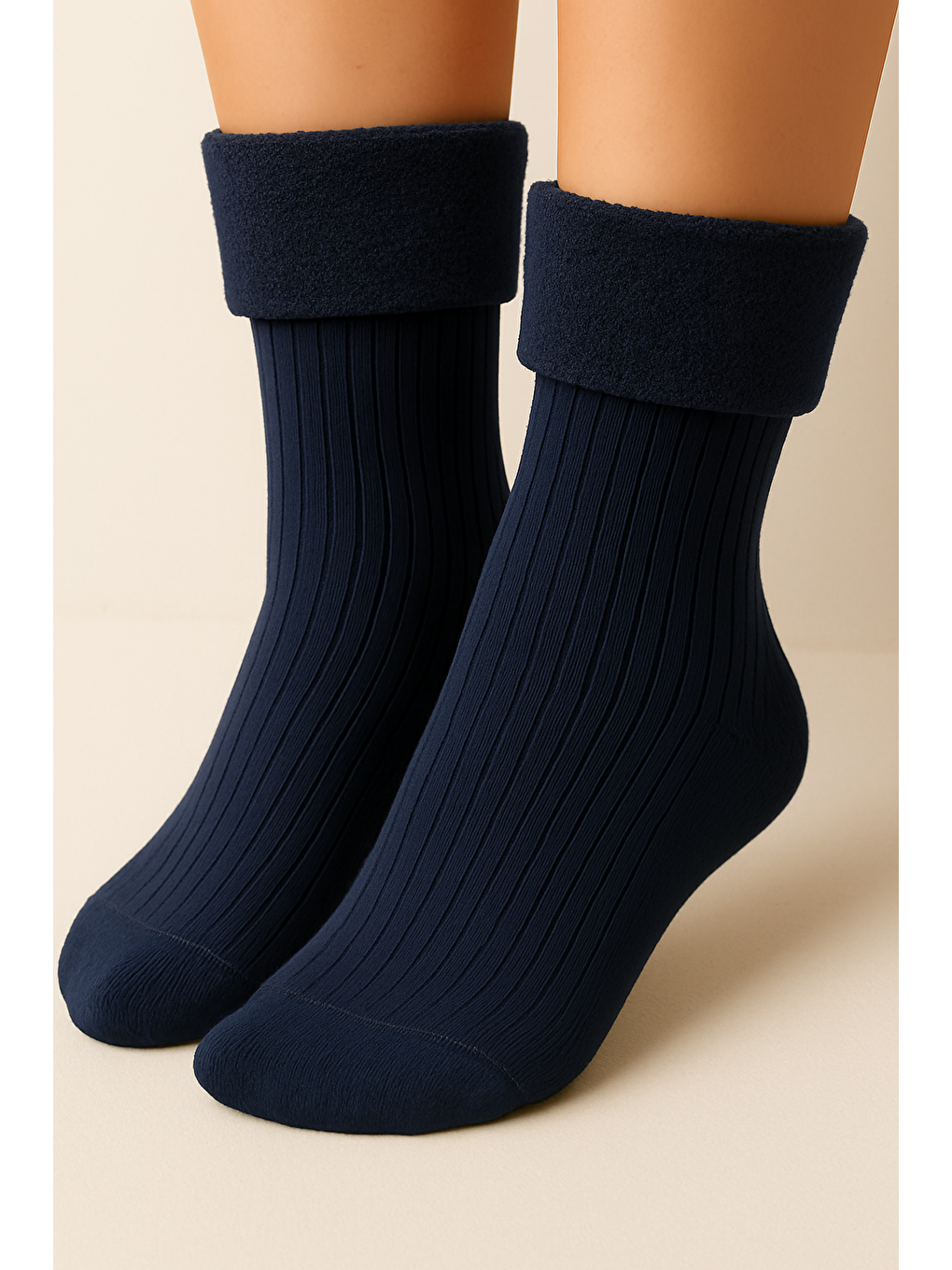 Kız Çocuk Havlu Çorap Lacivert