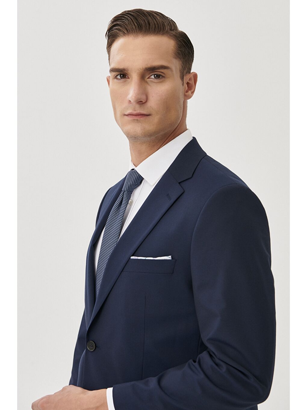 Erkek Lacivert Regular Fit 4 Drop Takım Elbise