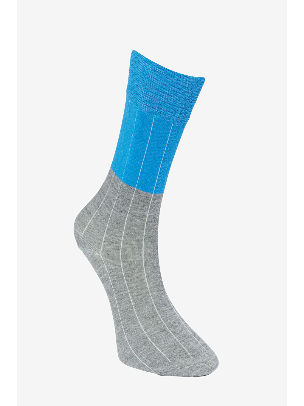 Erkek Mavi-Gri Desenli Soket Çorap-2