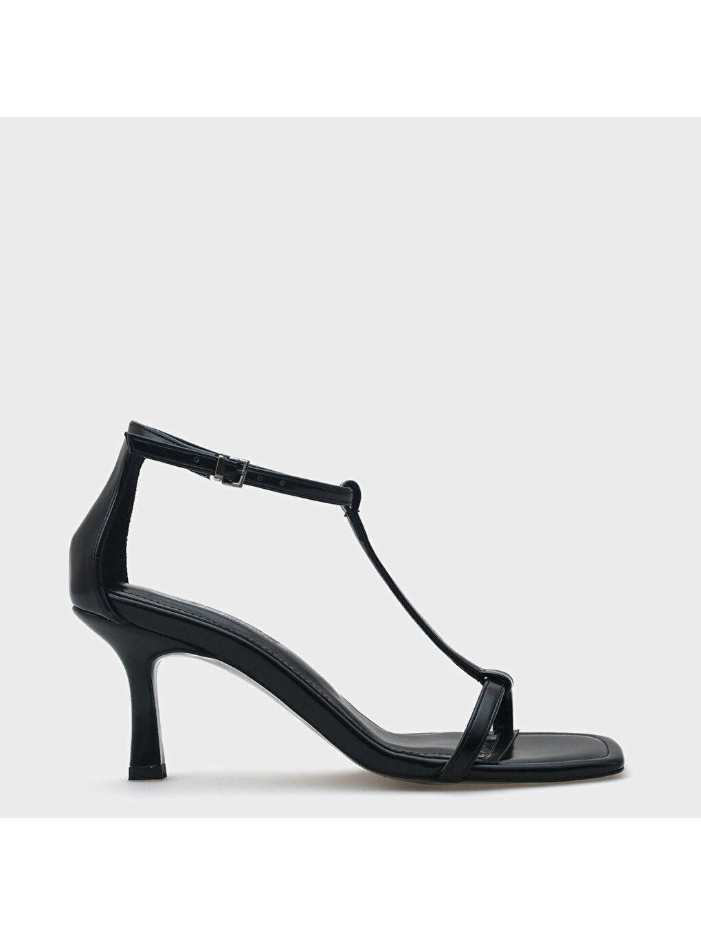 Siyah Dalia Orta Topuklu Bilekten Bantlı Kadın Sandalet