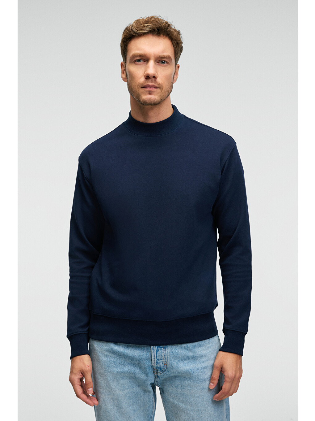 Quılla Erkek Yarım Balıkçı Basic Lacivert Sweatshirt