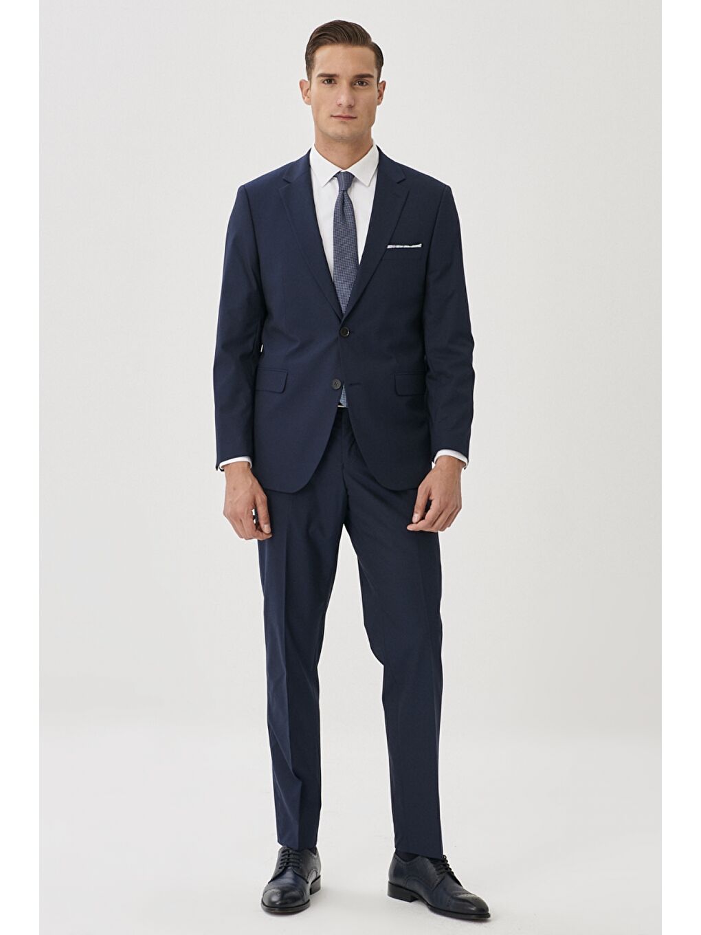 Erkek Lacivert Regular Fit 4 Drop Takım Elbise-3