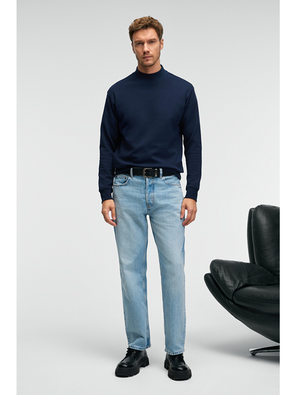 Quılla Erkek Yarım Balıkçı Basic Lacivert Sweatshirt-1