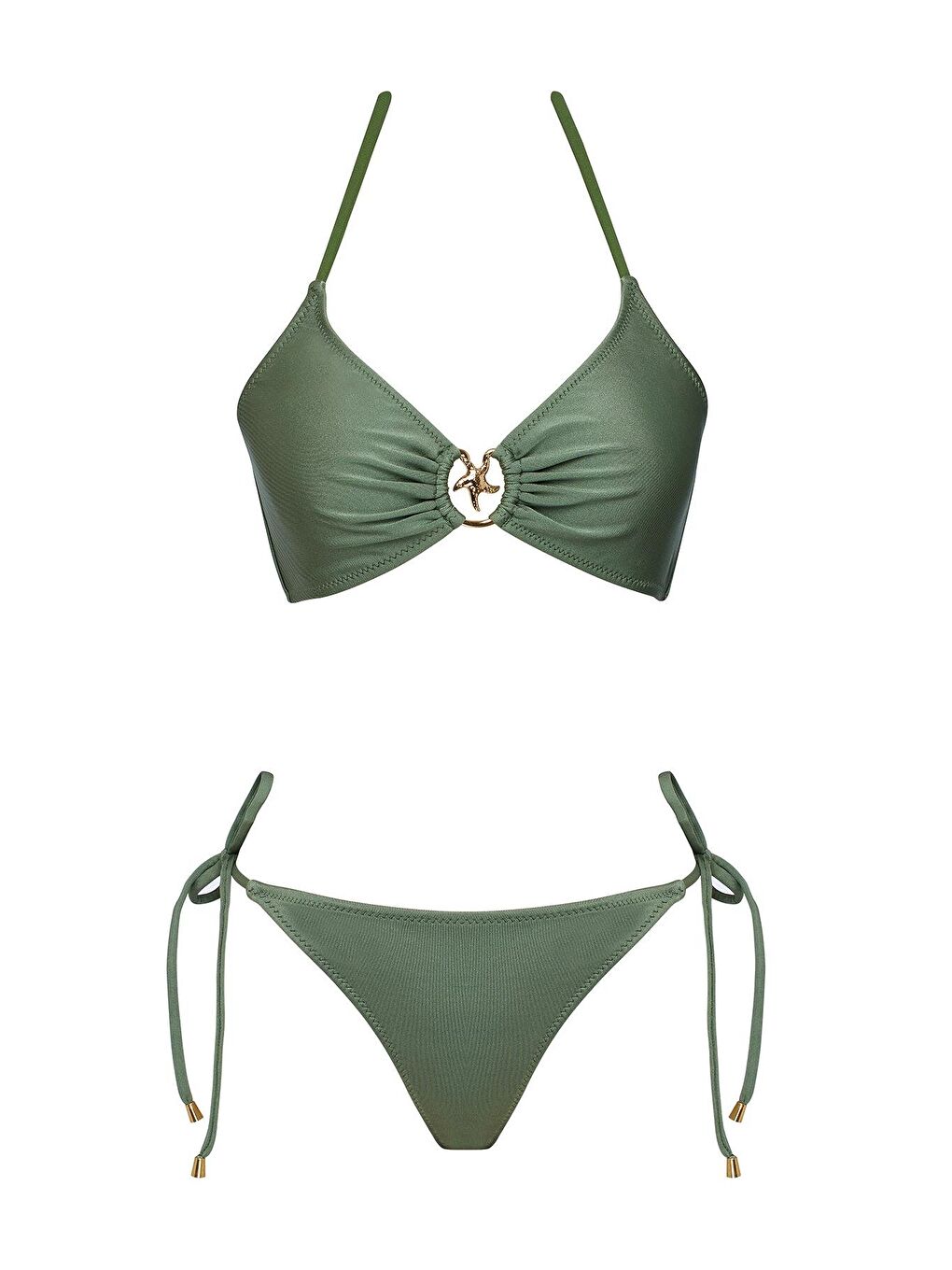 Haki Aksesuarlı Özel Tasarım Bikini Takım