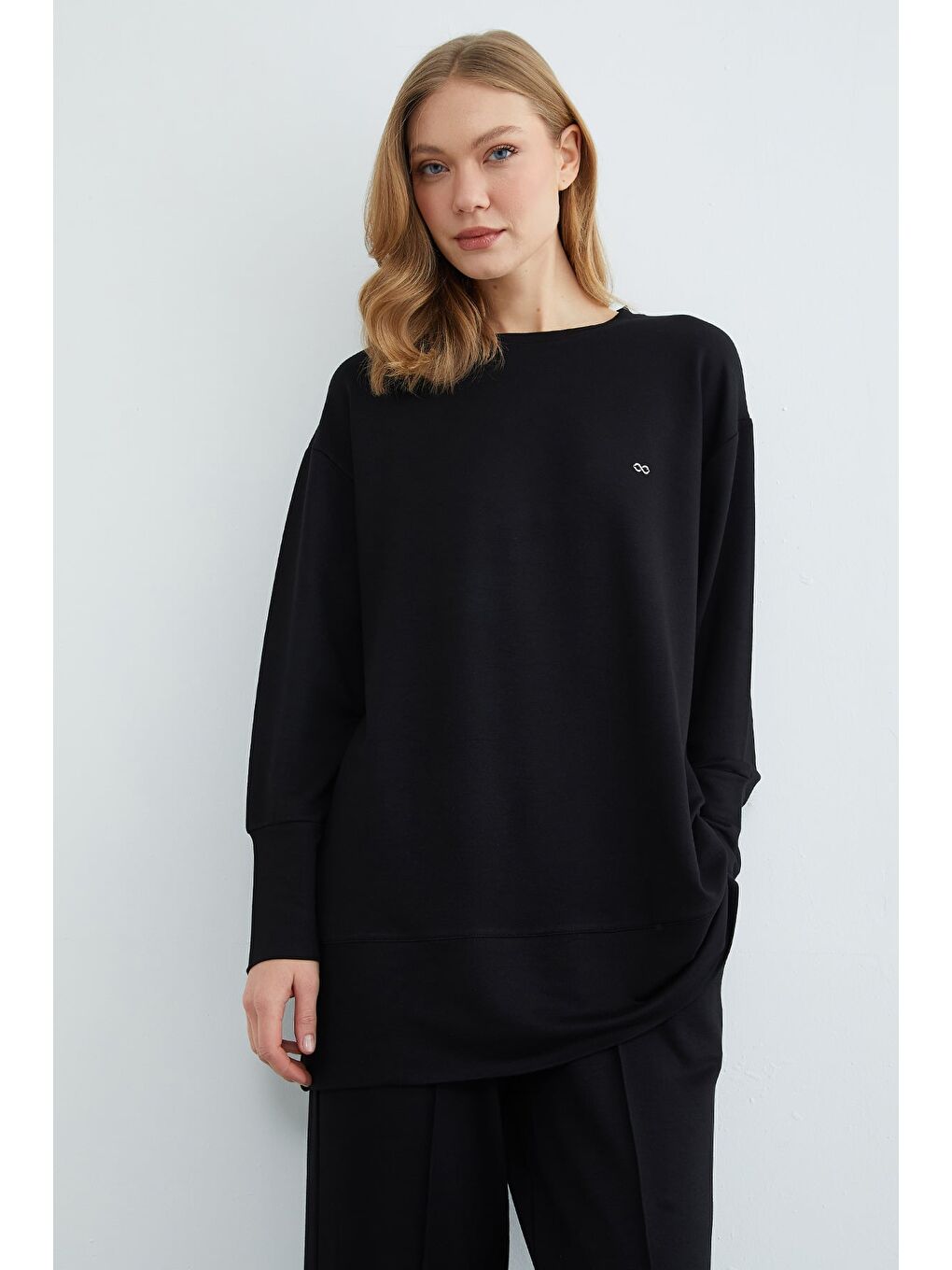 Siyah Fullamodest Büyük Beden Çimalı Modal 2 Li Takım-3