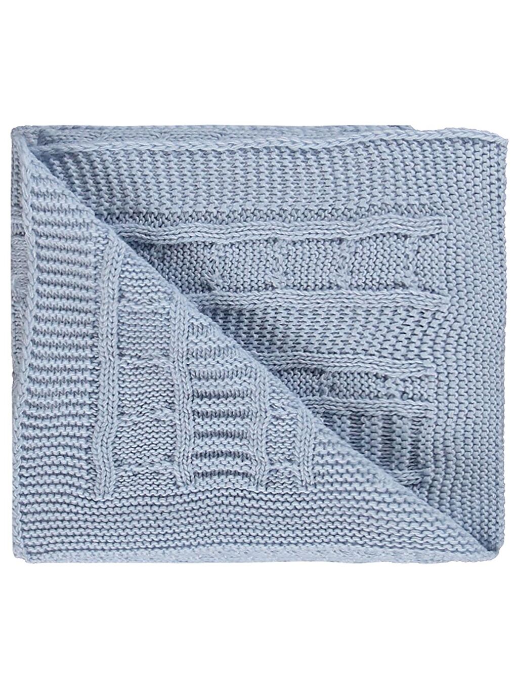 Y26Y310 Baby Saç Örgü Triko 95*100 Battaniye - Mavi Standart