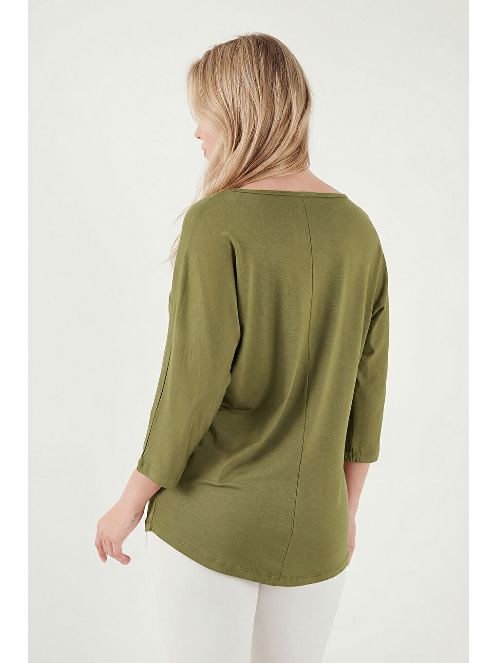 Yeşil Bisiklet Yaka Truvakar Kol Kadın Bluz 5861416Y-6
