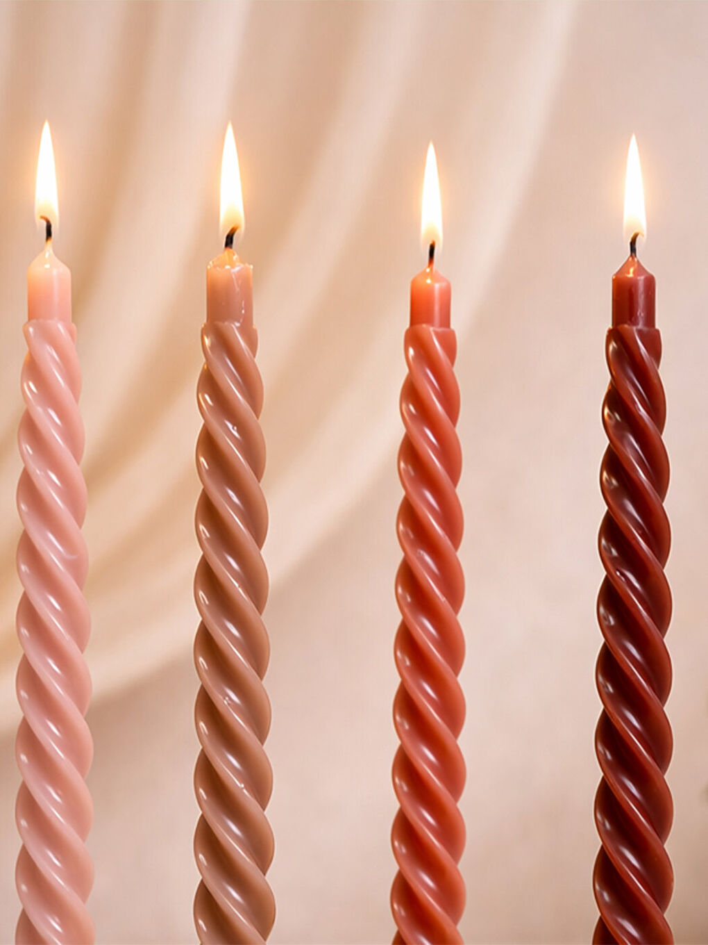 Kahverengi Gift Moda 25 cm. 4 Lü Konik Mum (BM-2144)-4