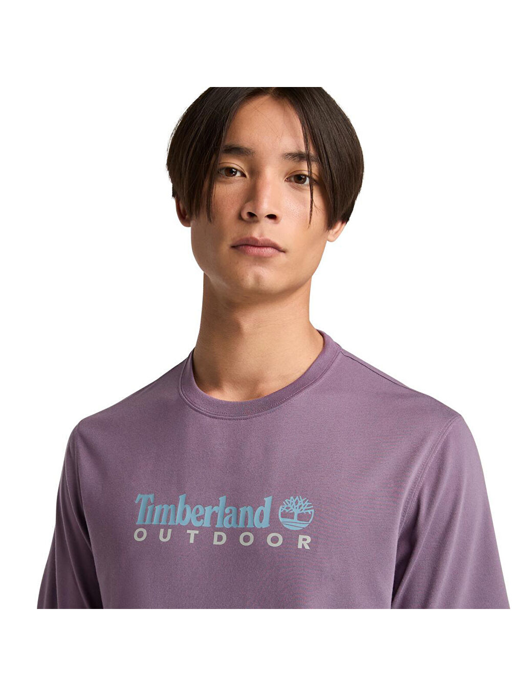 Anti Uv Outdoor Graphic Erkek Mor Yuvarlak Yaka Spor Tişört-1