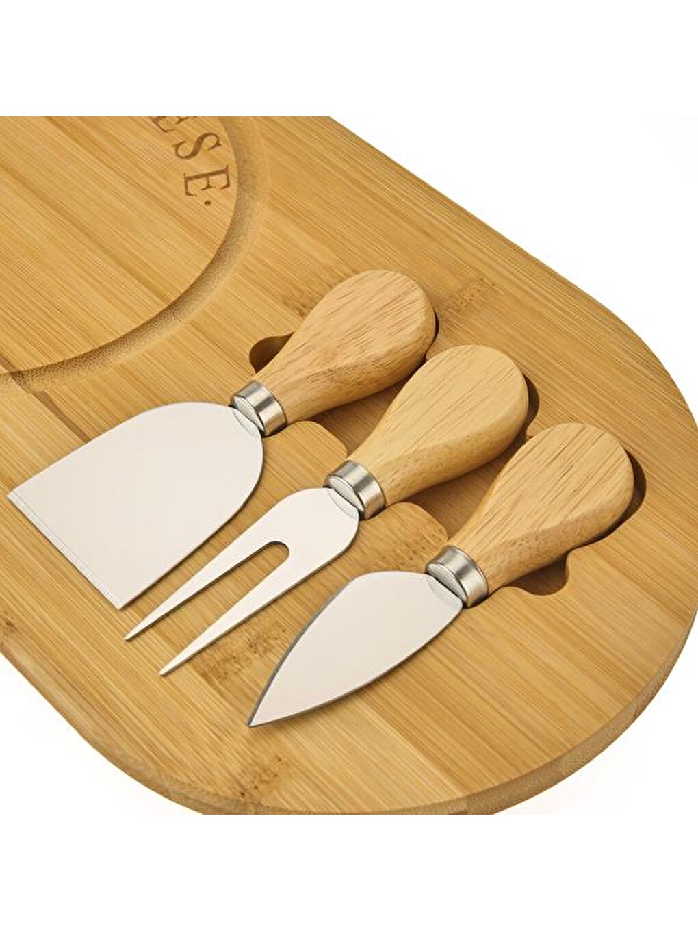 Bambu Peynir Servis Sunum Tabağı - Bej - 33x18x2,5 cm-3