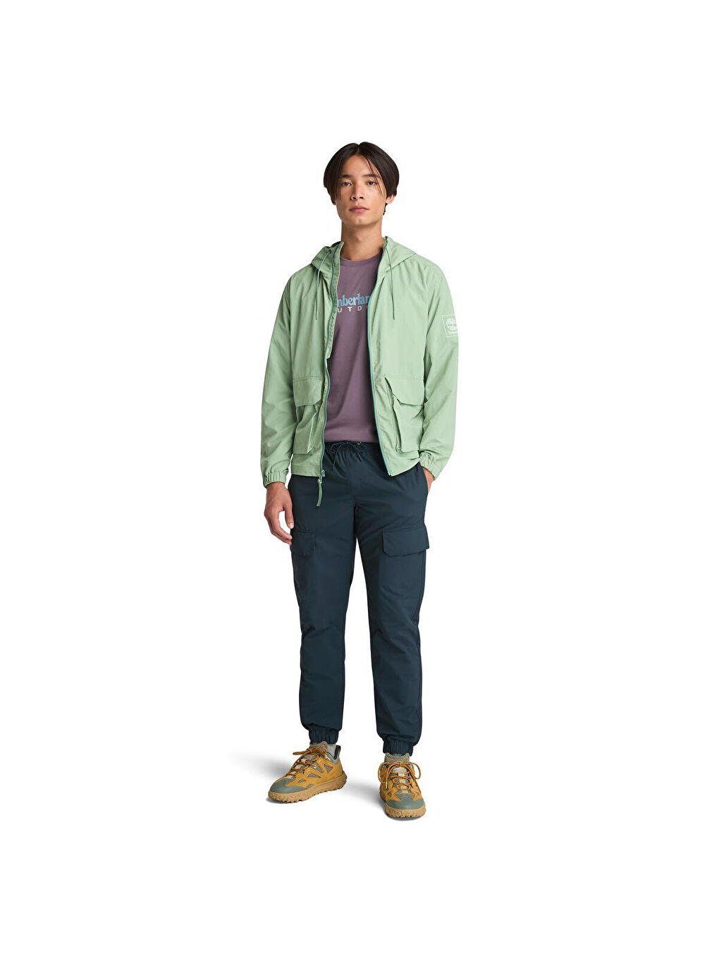 Anti Uv Outdoor Graphic Erkek Mor Yuvarlak Yaka Spor Tişört-2