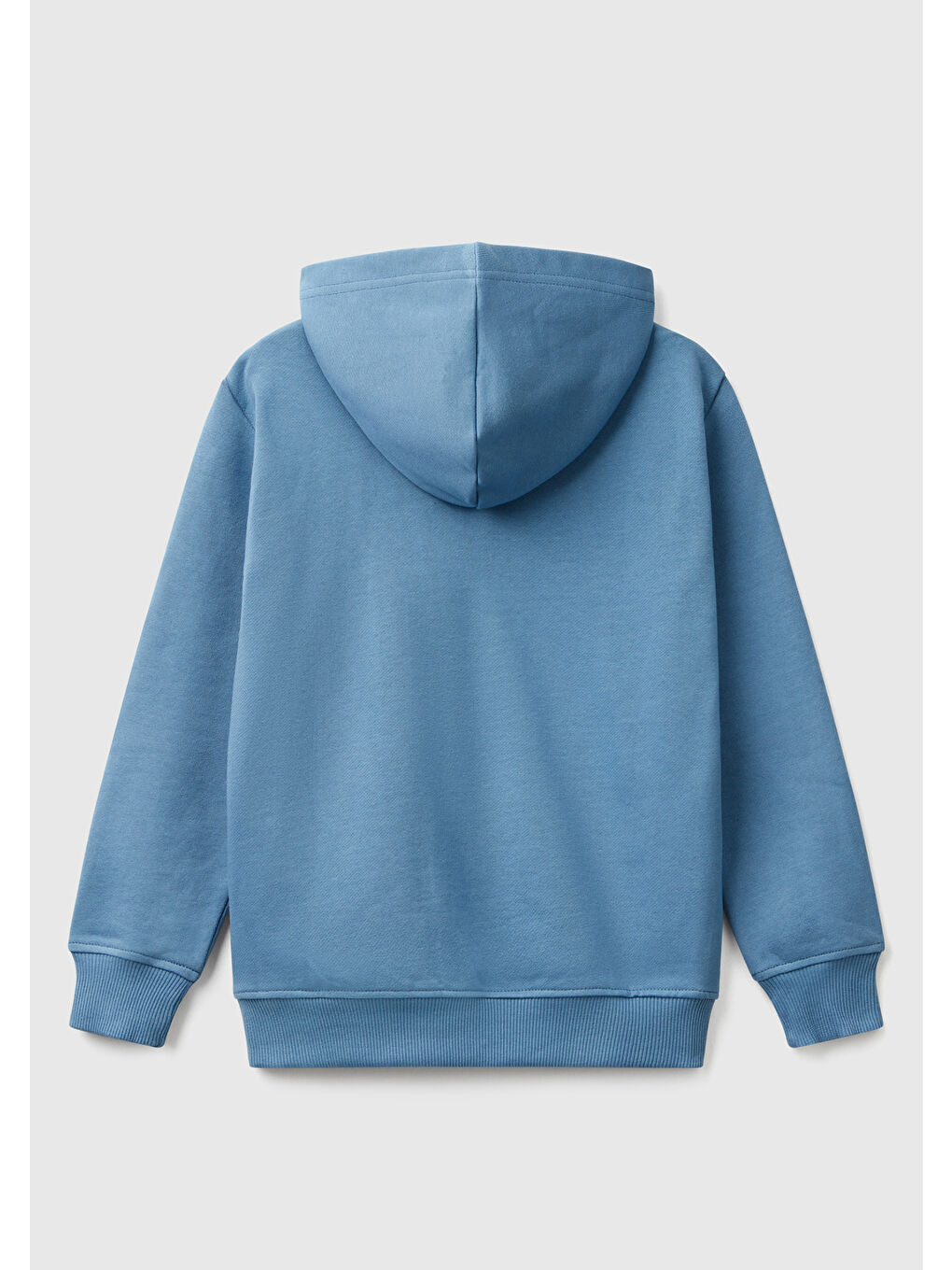 Erkek Çocuk Havacı Mavi Benetton Logolu Kanguru Cepli Kapüşonlu Sweatshirt-1