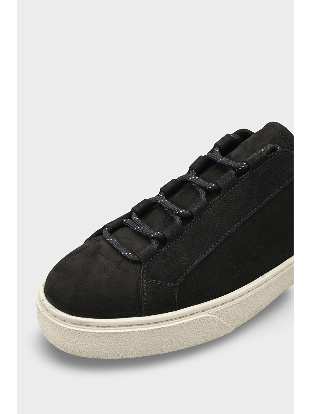 Siyah Efram Hakiki Deri Nubuk Gizli Bağcıklı Erkek Günlük Spor Ayakkabı Sneaker-2