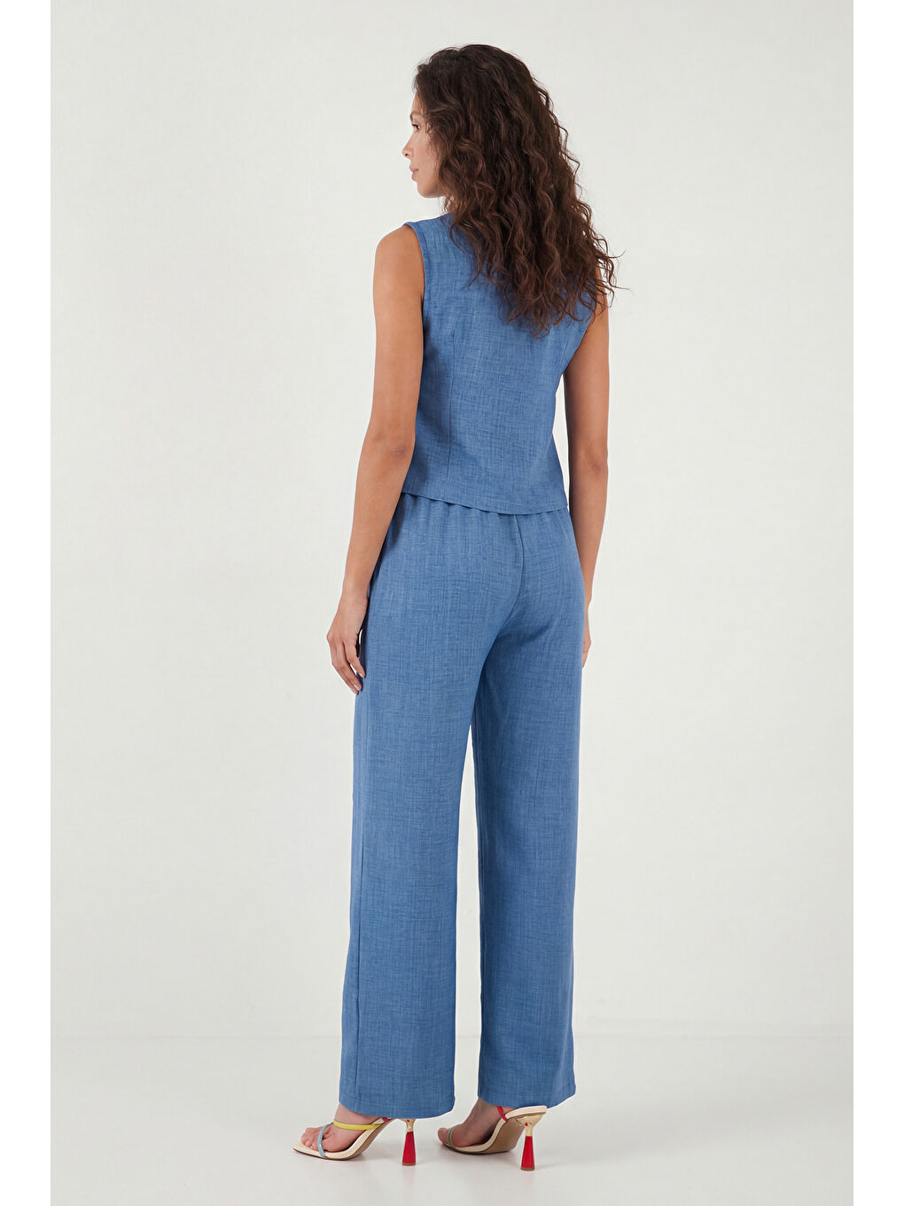 Mavi Regular Fit Bağlama Detaylı Bisiklet Yaka Kadın Takım 5866466-6