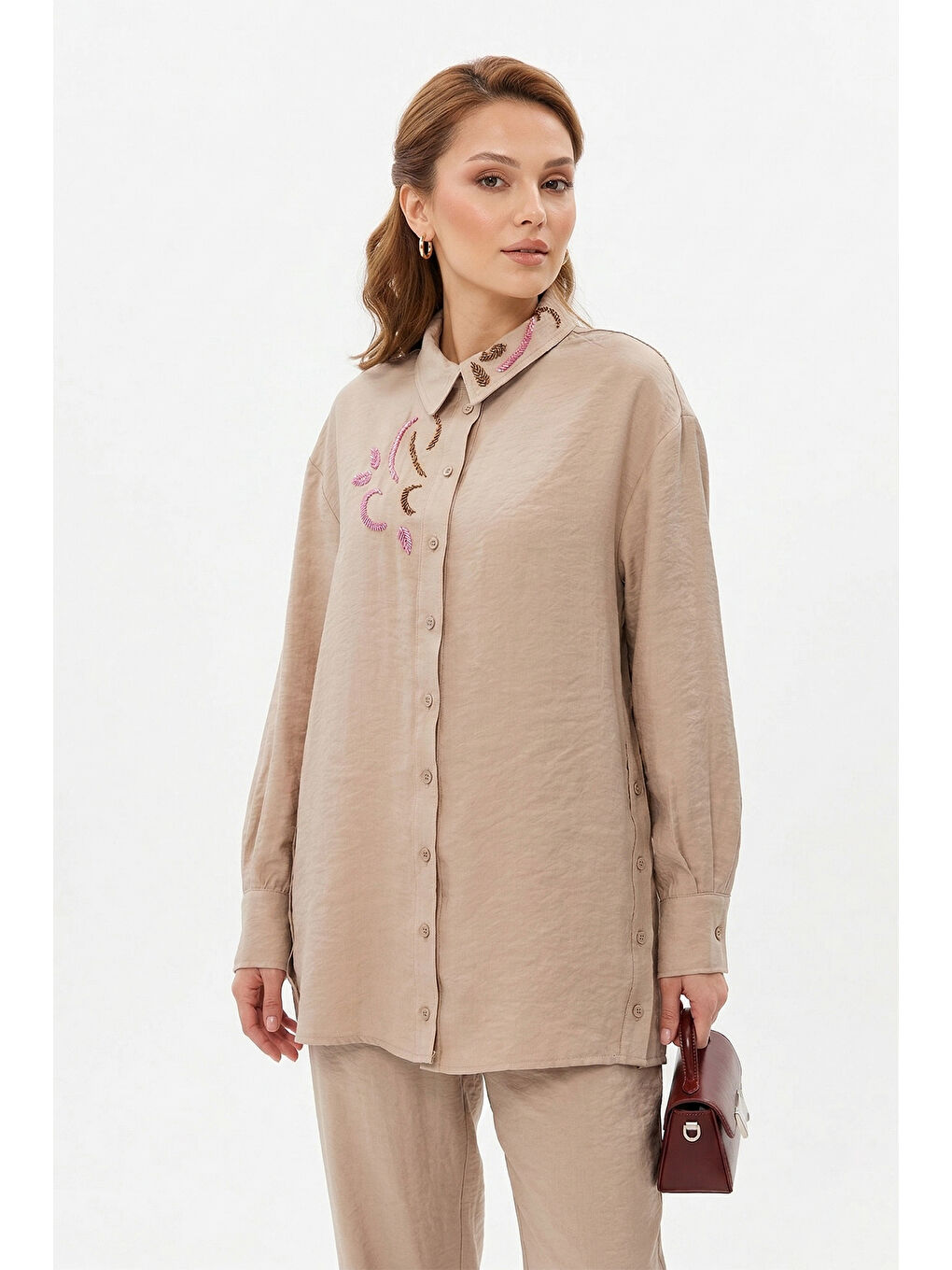 Elegant Flow Gömlek 5251 Bej