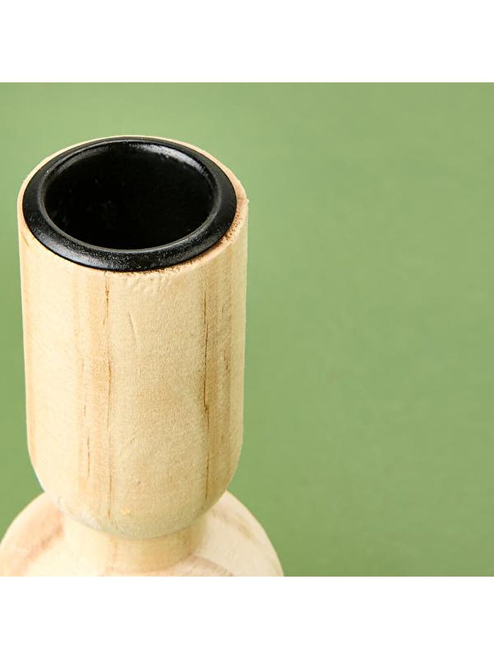 Ekru Konik Şamdan - Krem - 9,5x9,5x12,8 cm-1