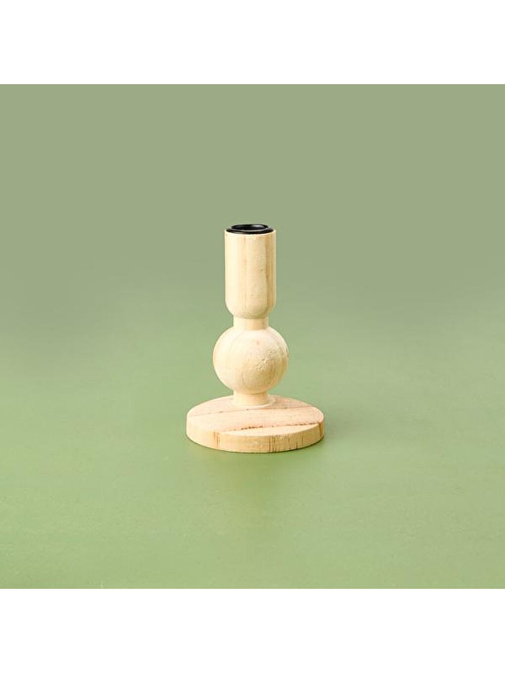 Ekru Konik Şamdan - Krem - 9,5x9,5x12,8 cm-2