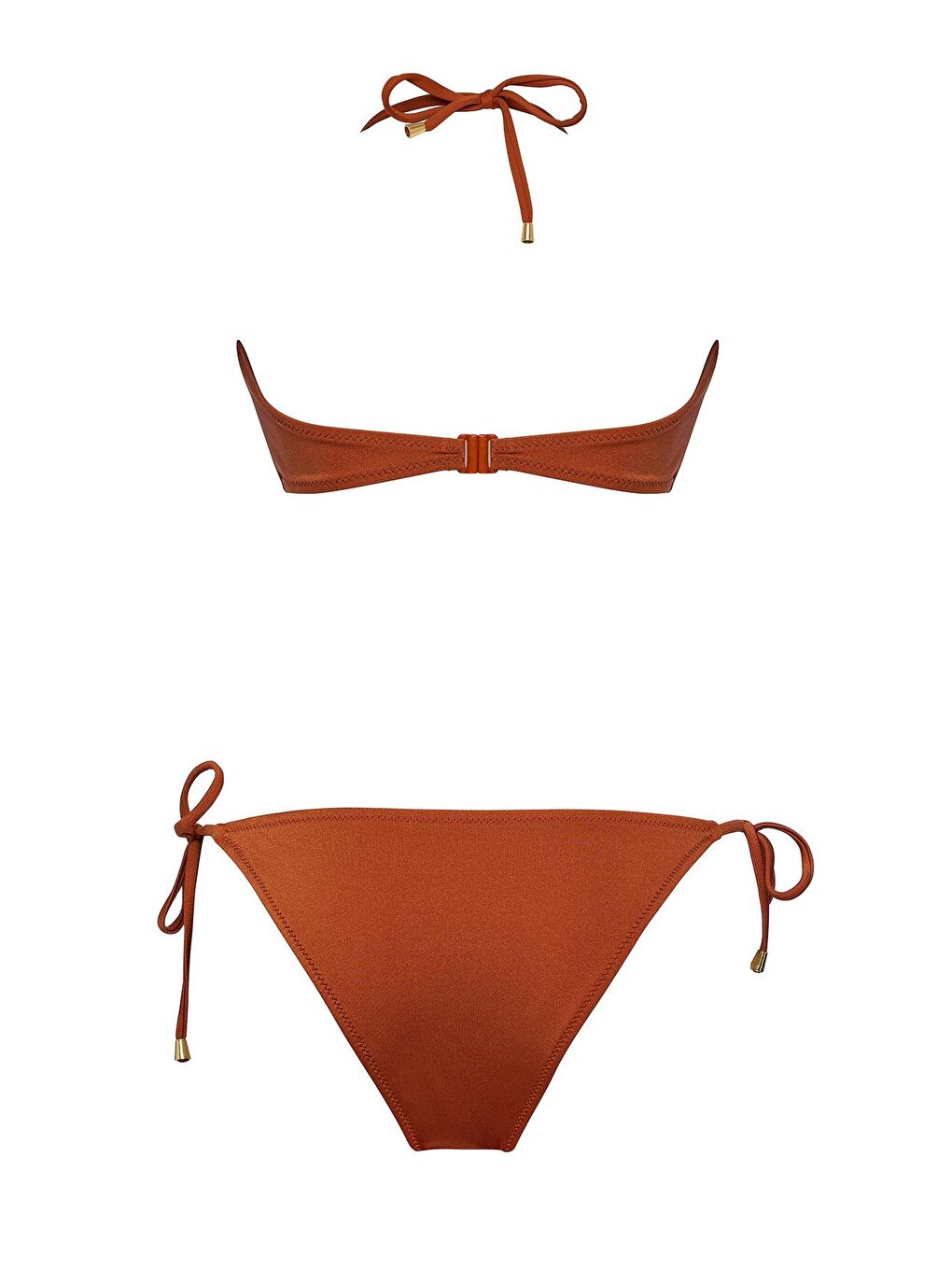 Kahverengi Aksesuarlı Özel Tasarım Bikini Takım-1