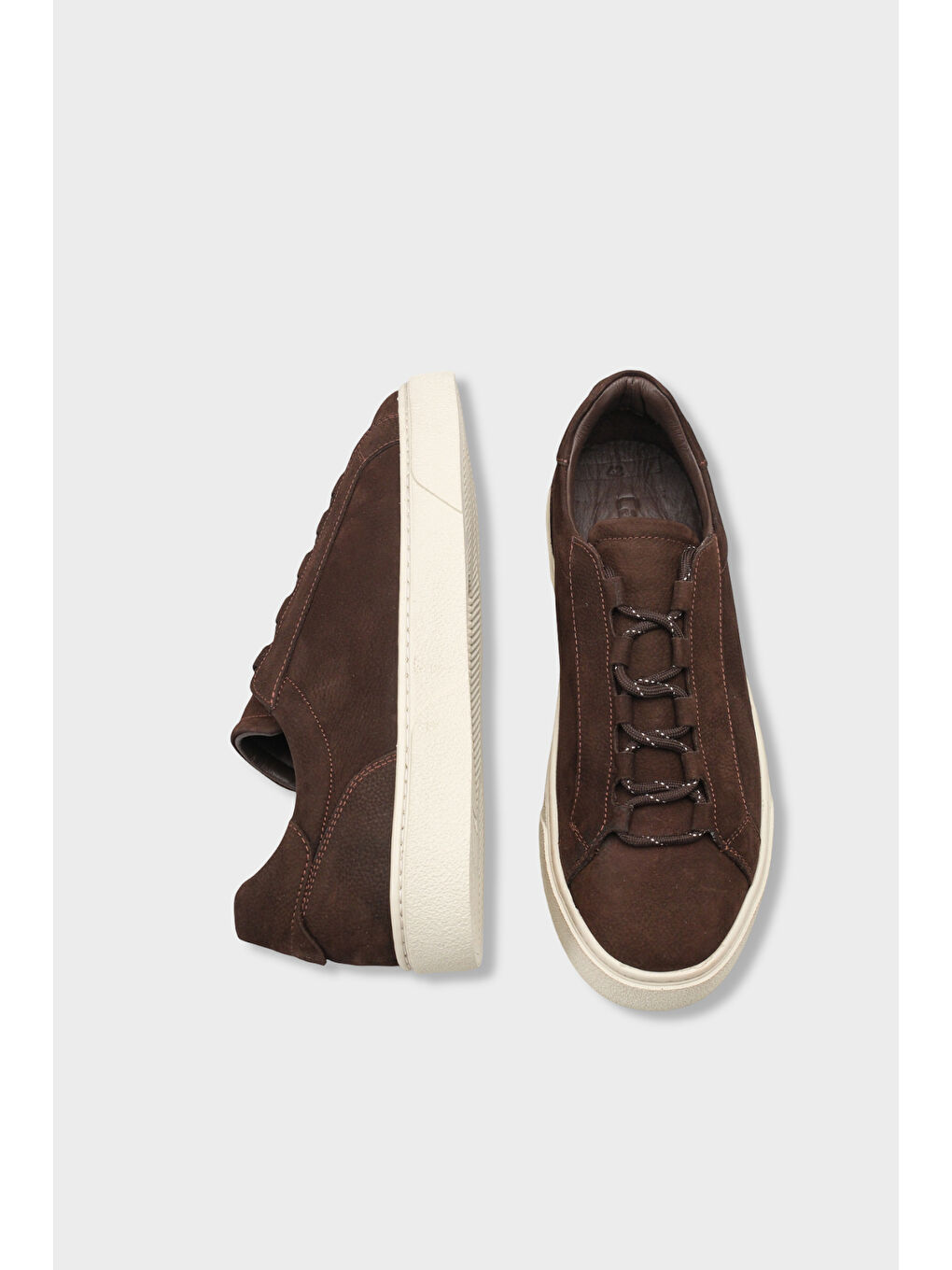 Kahverengi Efram Hakiki Deri Nubuk Gizli Bağcıklı Erkek Günlük Spor Ayakkabı Sneaker-4
